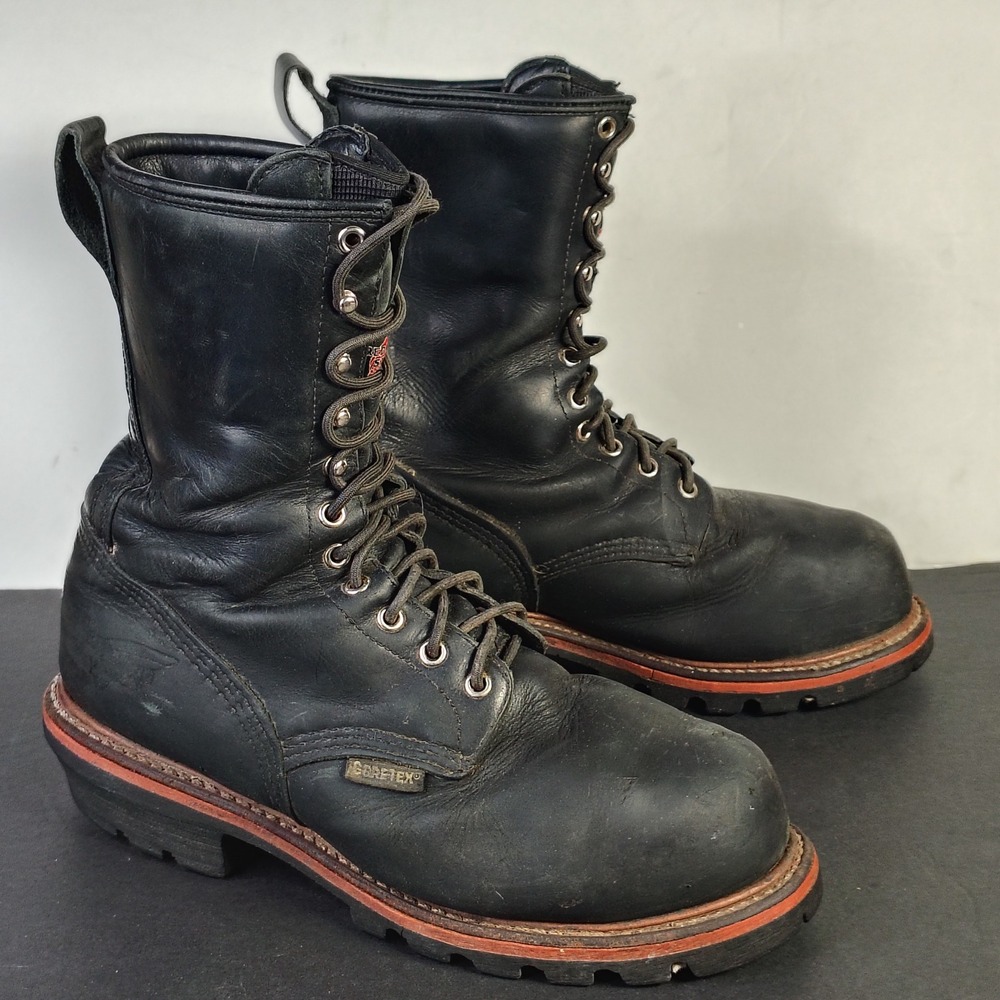 Red Wing Mens Logger Boots 9.5 EE Black Leather Gore-Tex Steel Toe Work 4420